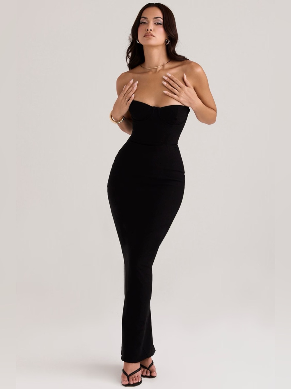 House of CB Lucia Strapless Corset Maxi Dress